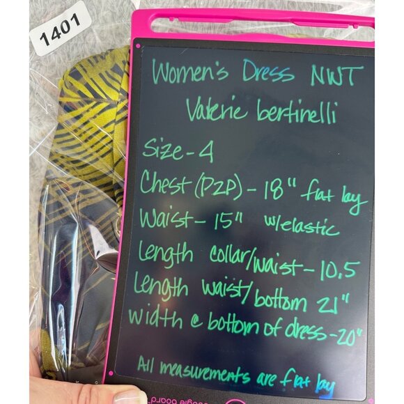 Valerie Bertinelli Womens Leaf Print Dress NWT Size 4 Green & Black Stretchy Wai - Picture 14 of 15